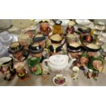 Ceramics - a quantity of Royal Doulton and other character and toby jugs,