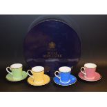 A Royal Worcester 80th Birthday four piece coffee service, for HRH the Queen,