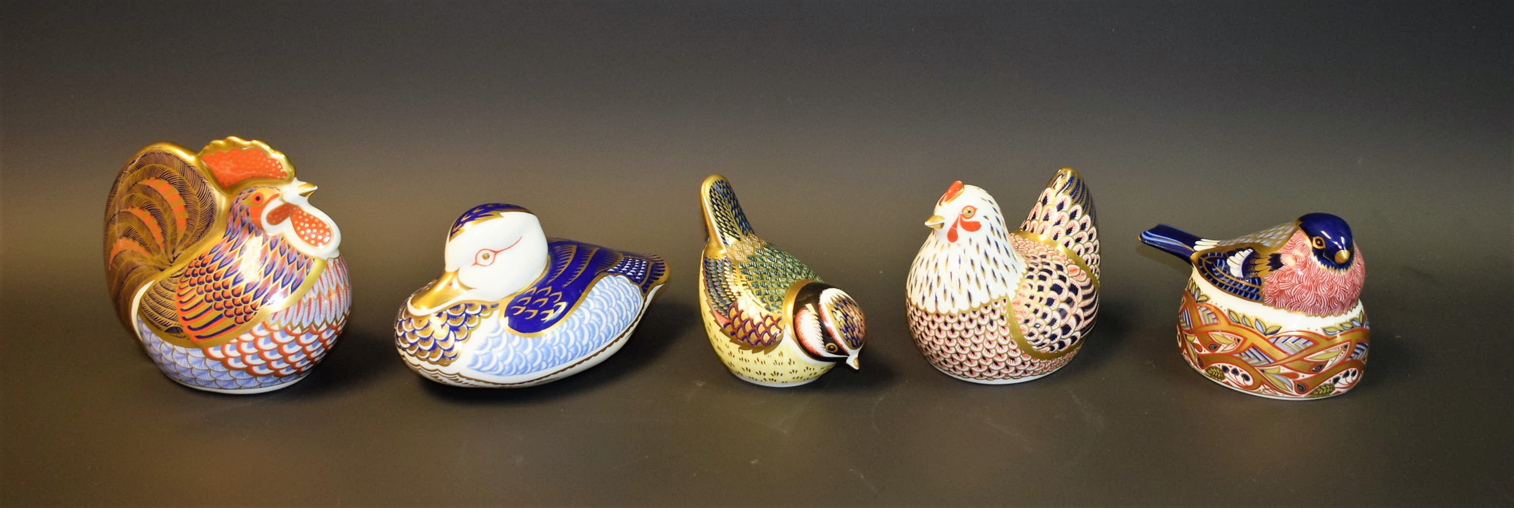 Royal Crown Derby Paperweights - Cockerel, Hen, Bullfinch Nesting, Duck, etc,