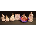 Royal Doulton Figures - Lynne (HN3740), Figure of the Month July (HN2794), Heather (HN2956),