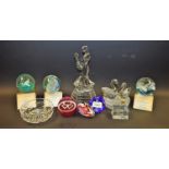 A Caithness paperweight, Cauldron; others, Ruffles, Sirocco, Cuckenbooth,