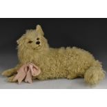 A French Boudoir Dog pajama case, modelled as a recumbent Pomeranian, swivelling head, painted nose,