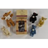 Steiff - a Steiff Club miniature 1999 bear, boxed with paperwork; others unboxed, 1997.