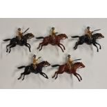 Britains - First Version South African Mounted Infantry set No.38. 5 mounted figures with Dr.