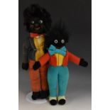 A Merrythought stuffed Toy Go**y, multi coloured felt body, red jacket, spiked black hair,