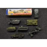 Dinky Toys, Military Vehicles - a 618, AEC Articulated Transporter with Helicopter, boxed; others,