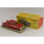 Triang Minic - a Vauxhall Victor, 1/20 scale electric model car , vibrant red plastic body,