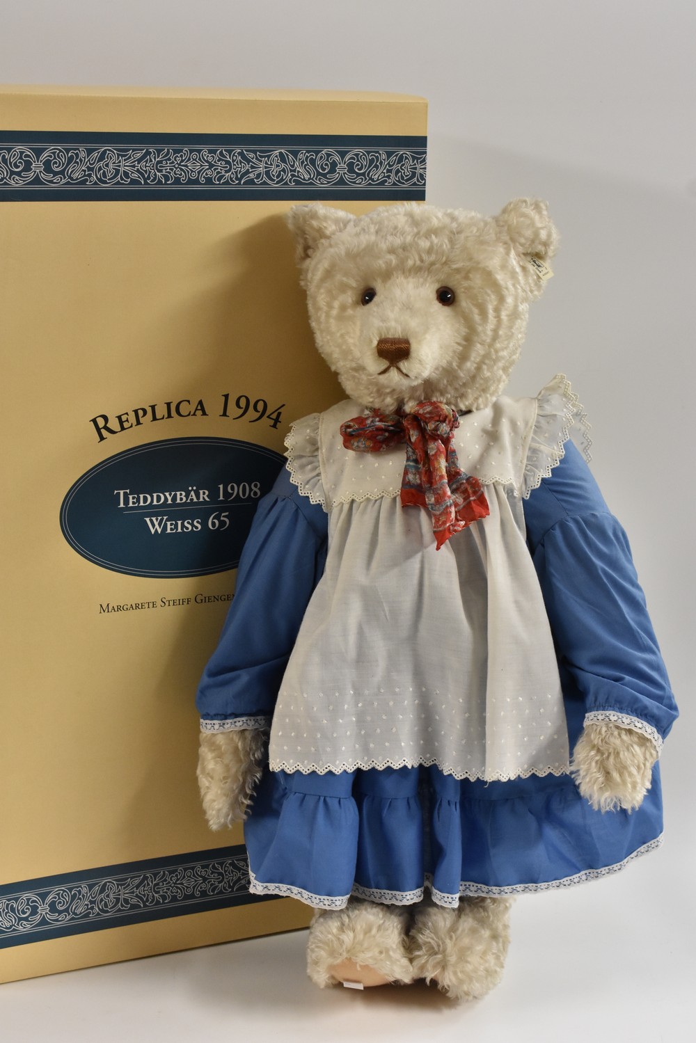 Steiff - a large limited edition Replica 1994 'Teddy Bear, 1908 White 65', 65cm high,