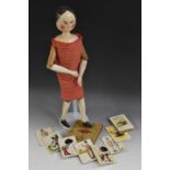 Dolls - a Florence Upton carved and painted pine wooden peg Doll, 43cm long; Kathleen Ainslie,