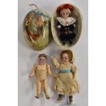 A French mignonettes doll, with sleeping blue eyes, closed mouth, wooden body,