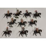 Britains -early examples, from sets 1 and 2, Household Cavalry/ Life Guards, officers rearing,