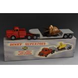 Dinky Supertoys - 986 Mighty Antar Low Loader with Propeller, red cab, No windows, grey loader,