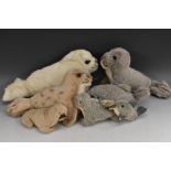 Steiff Stuffed Toys - a Sissi Grey Seal, yellow tag, No 1178/14; Finny Dolphin, yellow tag,