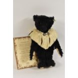 Steiff - a British Collector's Limited Edition 1912 Replica Teddy Bear, Black 48cm,