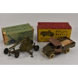 Britains set 1877, Beetle Lorry FIRST VERSION, khaki finish, white treaded tyres,