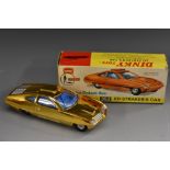 Dinky Toys - No 352 Ed Straker's car, gold plated body with silver detailing, blue interior,