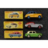 Dinky Toys - 152 Austin Devon A40 Saloon, Deep yellow lower body, blue upper,