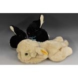 Steiff Stuffed Toys - Floppy Lamby Lying, yellow tag, No 5625/25; others Snuffy Black Rabbit,