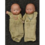 Dolls - a pair of Armand Marseille Dream Babies, 392/18, blue eyes, closed mouths,