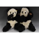 Steiff Stuffed Toys - a pair of Molly Panda Bears, one yellow tag,