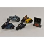 Meccano Dinky Toys - a 43B RAC Motorcycle and sidecar Patrol vehicle, black bike,