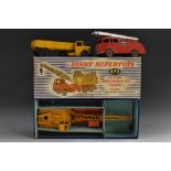 Dinky Supertoys - 972 20-Ton Lorry Mounted Cole's Crane, orange body, yellow crane and jib,