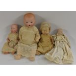 Dolls - a pottery two face baby doll, revolving head, modelled as a crying and sleeping baby,