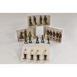 Britains - a set of eight Turkish Infantry kneeling; a set of four Paratroops;