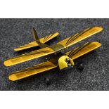 A Radio controlled balsa wood and paper Twin wing Tiger Moth style Airplane,