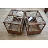 A pair of linnet cages