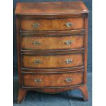 A mahogany bow fronted chest of drawers