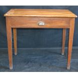 An oak single drawer desk