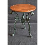 A Victorian cast iron pub table, registration lozenge, c.