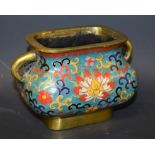 A Cloisonné two handled censor,