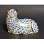 A Royal Crown Derby paperweight, Ram, printed marks,