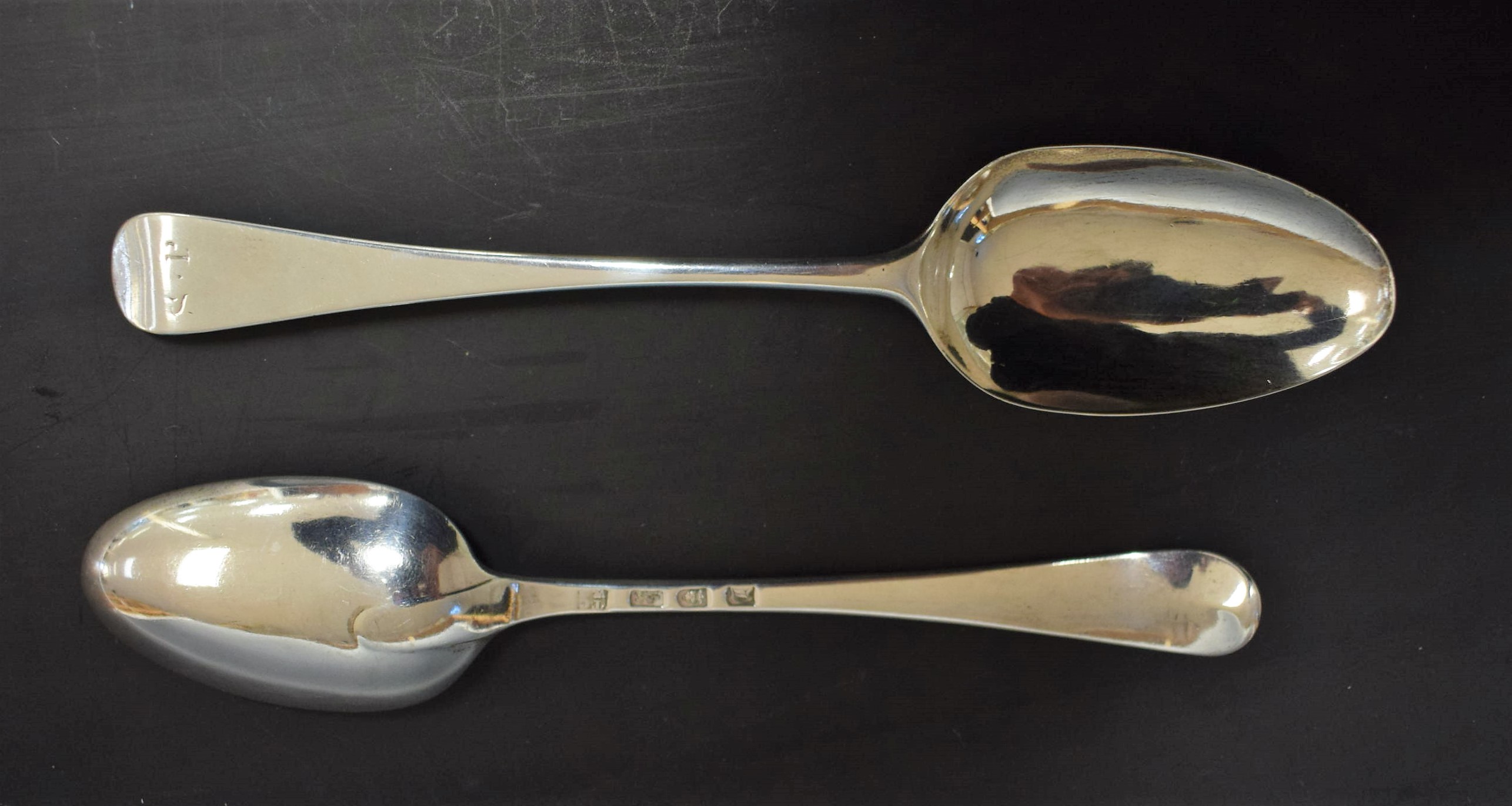 A George III silver spoon, London; another,