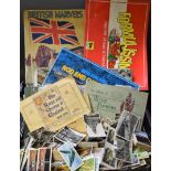 Cigarette Cards - tray of cigarette and trade cards in albums and loose