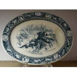 An unusual late 19th century Wedgwood Ivanhoe pattern oval meat plate,