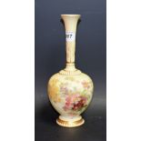 A Royal Worcester blush ivory bottle vase,