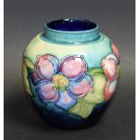 A Moorcroft Clematis pattern ginger jar (lacking cover), printed marks in blue, 9.