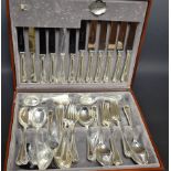 A Cooper Ludlam silver plated canteen of cutlery,