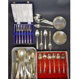 A quantity of silver plated cutlery, to include forks, cake forks, grapefruit spoons; etc.
