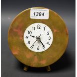 Trench Art - a 105mm shell case, dated 1984, converted to mantel clock,