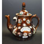 A Victorian bargeware teapot, A Birthday Present to E Parker,