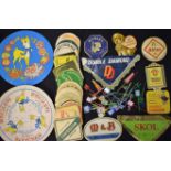 Advertising - 1960s and later beer mats, and coasters inc Vat 69, Babycham, Red Rose Stout,