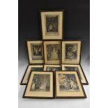 French School (19th century), a matched set of nine scenes,