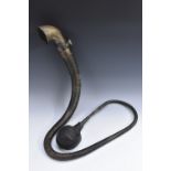 Automobilia - an early 20th century British Made Boa-Constrictor Horn, graduated sectional hose,