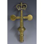 Friendly Society/Masonic Interest - a 19th century brass West Country pole head, Ashcott, Somerset,