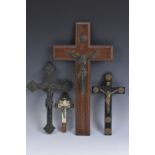 An early 20th century dark patinated metal corpus christi,