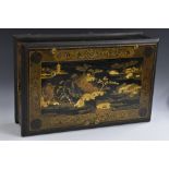 A Chinese Export lacquer rectangular box,